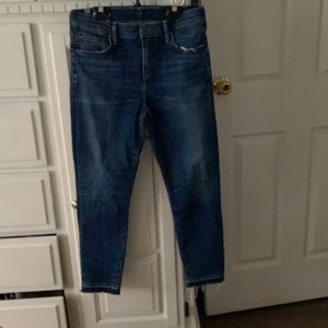 Citizens of Humanity “Rocket Crop” raw hem stretch denim jeans